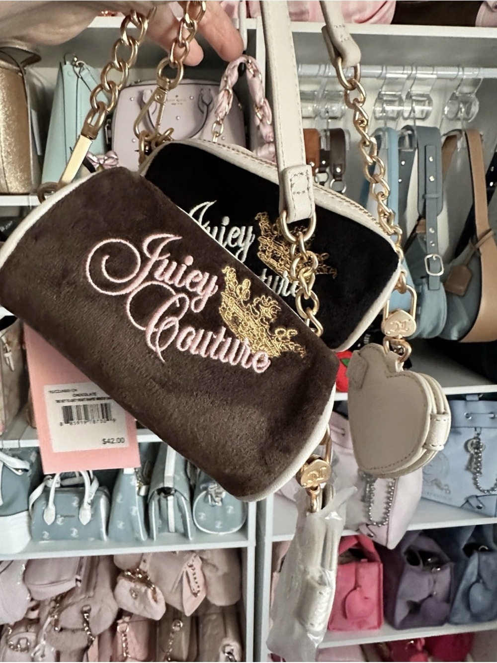 Two Juicy Couture Barrel Bags Wristlets with mirrors (RARE!)